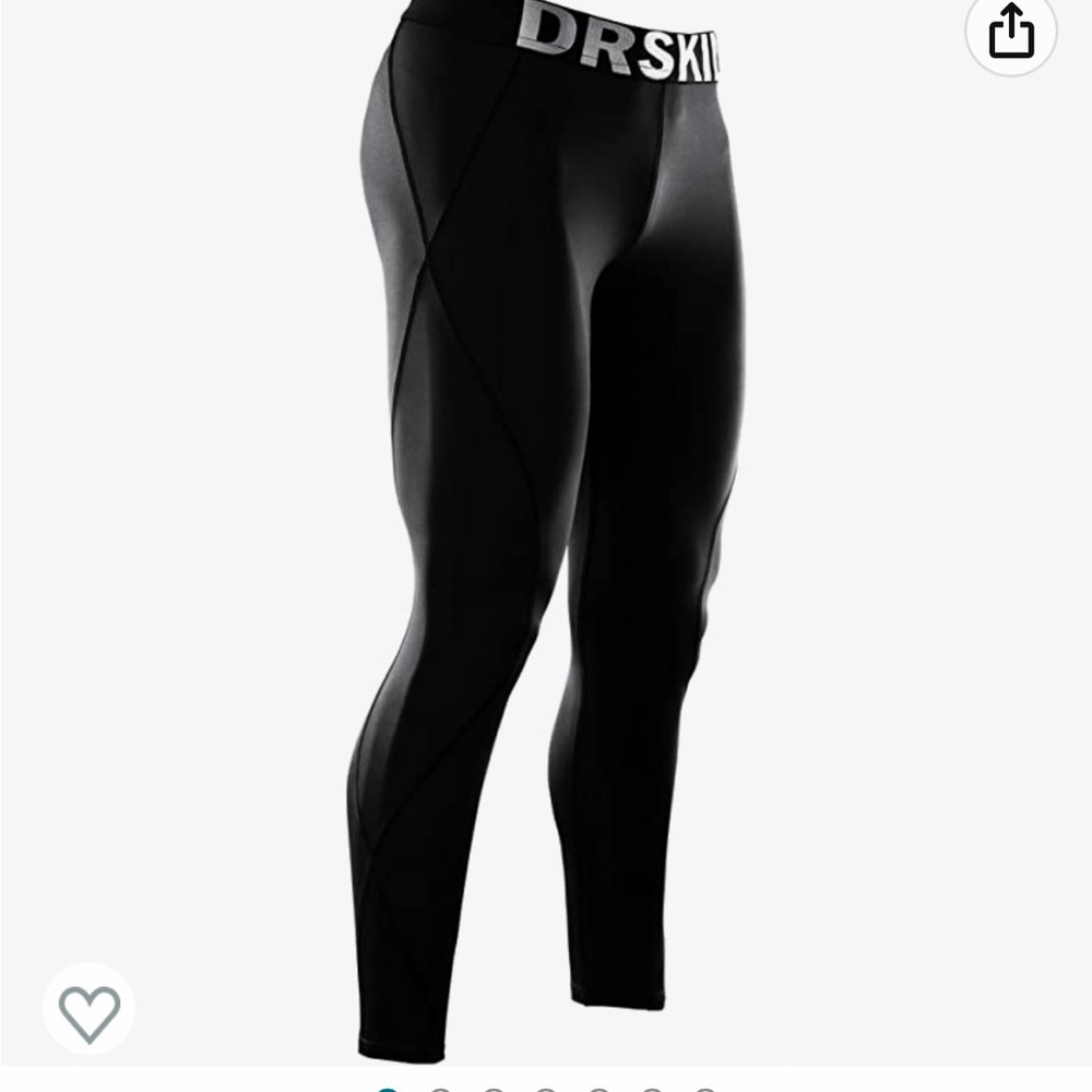 DRSKIN Men’s Black Logo Athletic Sports Tights Leggings Size XL